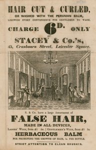 广告为Stacey＆Co.s，45 Cranbourne Street，Leicester Square，London，hair dressers 作者 英语学校