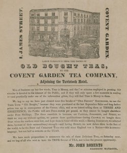 来自考文特花园茶叶公司的旧买茶的广告 作者 英语学校
