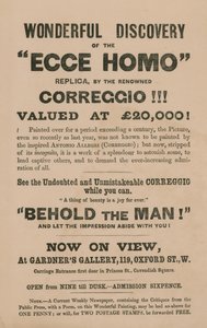 广告为由Correggio（Antonio Allegri）绘制的Ecce Homo复制品的展览 作者 英语学校
