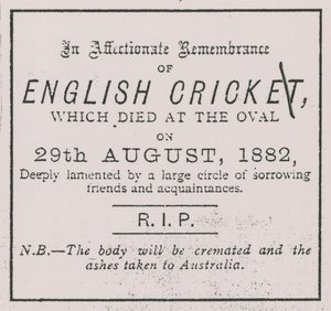 1882年8月，体育时代的广告引入了灰烬的概念 作者 英语学校