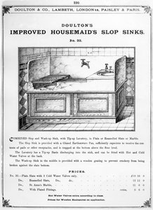 &39;Doulton&39;s Improved Housemaid&39;s Slop Sinks&39;的广告，1880年代