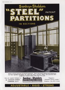 1937年Sankey-Sheldon Steel Partitions的广告 作者 英语学校