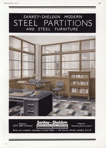 1937年Sankey-Sheldon Steel Partitions的广告 作者 英语学校