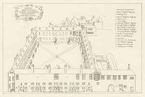 Gresham学院鸟瞰图在伦敦市 作者 英语学校