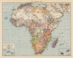 非洲，普通地图（彩色平版） 作者 英语学校