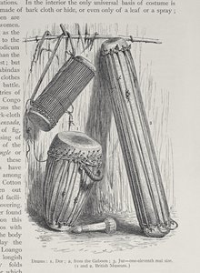 非洲鼓，来自&39;人类的历史&39;，第三卷，由Friedrich Ratzel教授，1898年 作者 英语学校