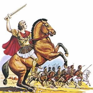 亚历山大大帝在Bucephalus 作者 英语学校
