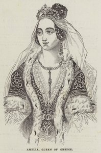 阿米莉亚，希腊女王（版画） 作者 英语学校