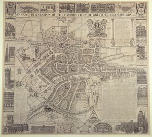 “布里斯托尔名城及其郊区的精确描绘”，詹姆斯·米勒德 (James Millerd)，1673 年出版 作者 英语学校