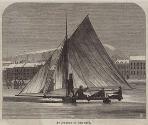 涅瓦河上的冰船（雕版画 作者 英语学校