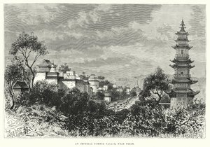 皇家颐和园，靠近北京（雕刻）。 作者 英语学校