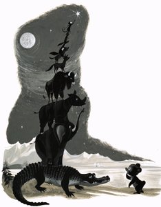 叠在一起的动物（纸上水粉画） 作者 英语学校