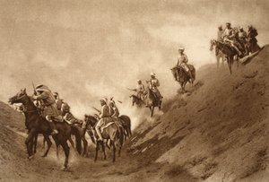 1914年至1919年，阿拉伯骑警帮助英国人穿越了古老运河的干涸床 作者 英语学校