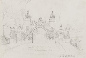 Arch at Wothorp, Cambridgeshire, erected to welcome Queen Victoria and Prince Albert en route to Burghley House 作者 英语学校
