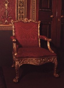 扶手椅，由Robert Adam设计，由Thomas Chippendale执行，1764年（giltwood） 作者 英语学校