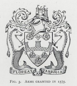 1575年授予的武器（雕刻）。 作者 英语学校