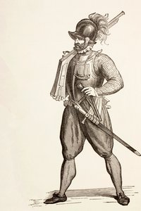 16世纪的火绳枪手，1880年 作者 英语学校