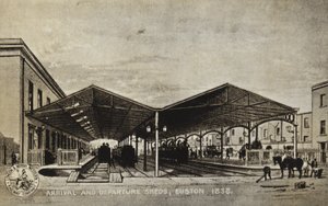 到达和离开棚，尤斯顿1838年 作者 英语学校