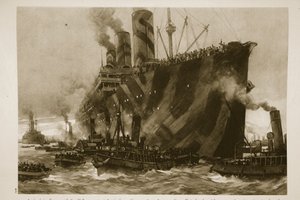 抵达法国的美国运输Leviathan，一次性德国班轮，Vaterland，船上有12,000名美国军人，1914-19 作者 英语学校