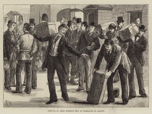 陆军预备役人员抵达伦敦军营（版画） 作者 英语学校