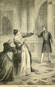 Don Miguel对他的妹妹的攻击，取自18-251858年的Cassells画报英国历史 作者 英语学校