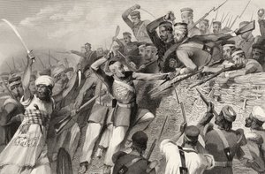 1857年7月30日，Luknow的叛乱分子袭击了“印度叛变的历史”，1858年出版 作者 英语学校