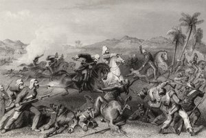 1857年，1857年出版的“印度叛变史”中的尼科尔森将军不规则骑兵袭击了海尔科特叛乱分子 作者 英语学校