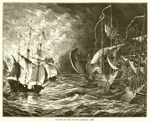 袭击西班牙无敌舰队，1588年 作者 英语学校