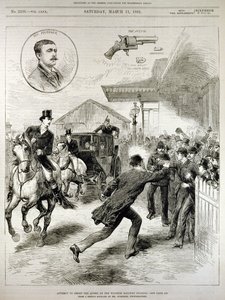 1882年3月11日，在“伦敦新闻画报”上尝试在温莎火车站拍摄女王 作者 英语学校