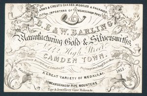 BE＆W Barling，制造黄金和银匠，贸易卡 作者 英语学校