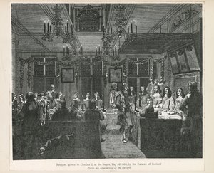 1660年5月30日，由荷兰的庄园举行的查理二世国王宴会 作者 英语学校