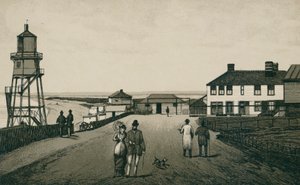 多佛尔考特的浴场和沙滩（石版画） 作者 英语学校