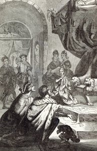 法国公主对理查德二世的订婚，插图来自&39;卡塞尔的英国插图史&39; 作者 英语学校