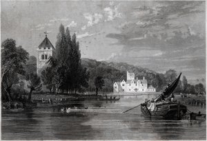 Bisham Abbey.(版画，约1850年) 作者 英语学校