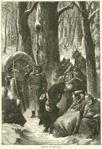 露营地在雪中，1870年11月 作者 英语学校