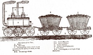 Blenkinsop 的机架机车，c。 1814（雕刻） 作者 英语学校