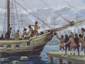 Boston Tea Party (gouache on paper) 作者 英语学校