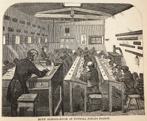 Tothill Fields监狱的男孩学校房间，伦敦刑事监狱的插图和监狱生活的场景，Henry Mayhew和John Binny，酒吧。 1862年 作者 英语学校