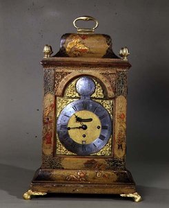 支架时钟，Markwick和Markham，1740（奶油色和绿色漆） 作者 英语学校