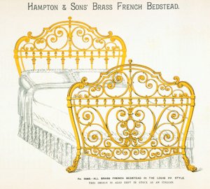 来自Hampton and Sons Catalog of Furniture的黄铜法国床架，1902年