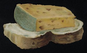 Bread and cheese shaped greetings card. (chromolitho) 作者 英语学校