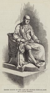 已故查尔斯-摩根爵士的铜像，男爵，J-埃文-托马斯（雕刻）。 作者 英语学校