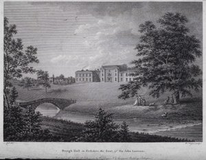 约克郡的Brough Hall，约翰-劳森爵士的座位（雕刻）。 作者 英语学校