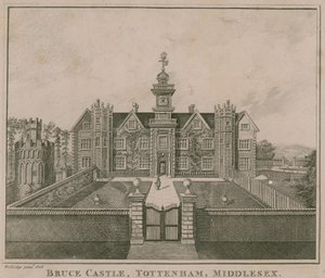 布鲁斯城堡，伦敦托特纳姆; 1686年拍摄的一幅画 作者 英语学校