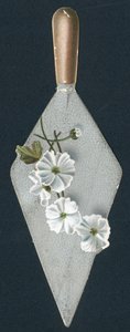 建设者修平刀和鲜花，圣诞贺卡 作者 英语学校