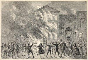 从当代版画中焚烧Newgate 作者 英语学校