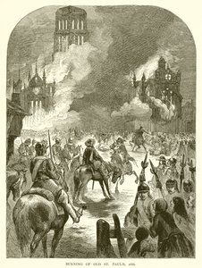燃烧的旧圣保罗，1666年 作者 英语学校