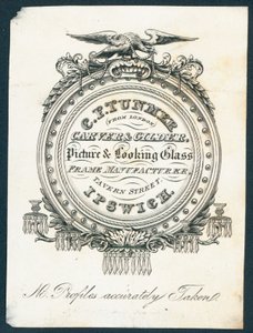 CF Tunmer，雕刻师和gilder，图片和镜框制造商，贸易卡 作者 英语学校