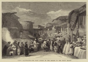 卡布尔画报，水果季的集市大街（版画） 作者 英语学校