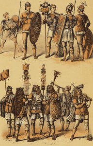 凯撒，高卢战争：罗马士兵（彩色石版画） 作者 英语学校